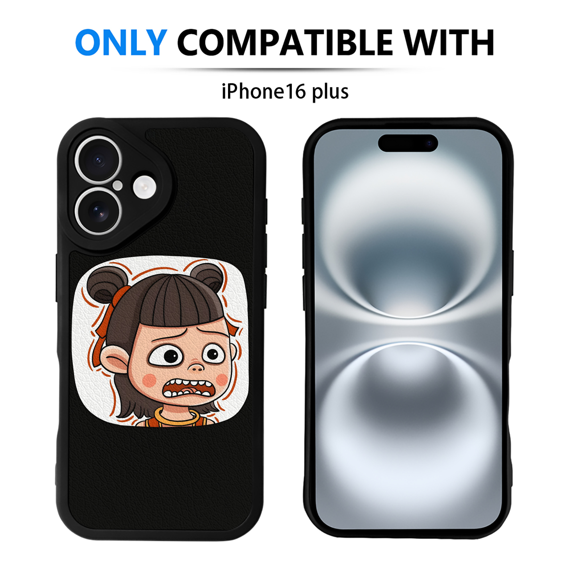 （画像用） Ne Zha 2 ナタ 魔童の大暴れ 【iPhone 16シリーズ対応】シリコンスマホケース（レザー調） 材質：シリコン